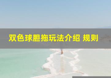 双色球胆拖玩法介绍 规则